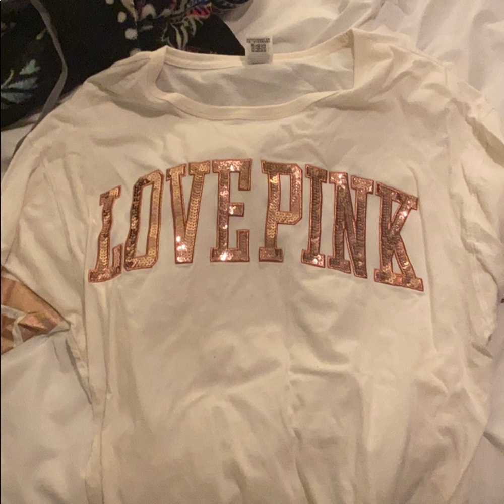 pink half sleeve sequence shirt